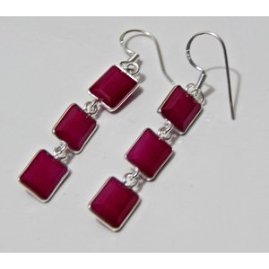 Pendientes de rubí de Plata de Ley 925 hechos a mano para niñas y mujeres, pendientes de bisel de oro rosa, una idea de regalo elegante - Product Image 5