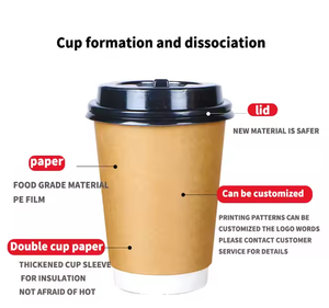 Gobelets à café jetables Nexo Luxury Pure Paper 480 ml, couvercle anti-fuite CPLA, double paroi, recyclables, compatibles micro-ondes, luxe - Product Image 5