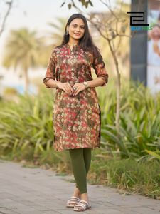 Tendencia Ropa étnica Alta demanda Última seda a fuego lento Impreso Kurti Para la venta Fabricante de India - Product Image 5