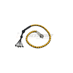 Le fouet de motard robuste avec frange en cuir et tresse paracorde s'adapte au guidon de moto ajoute une couleur de mouvement et une sensation classique à vendre - Product Image 2