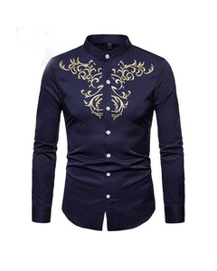 Cheep Rate Slim Fit <b>Men's</b> Casual <b>Shirts</b> Full Sleeve Double Breast <b>Men's</b> Cotton <b>Shirts</b> <b>With</b> Small <b>Pocket</b> - Product Image 3