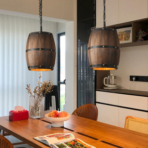 Đèn chùm gỗ cổ điển tùy chỉnh bán buôn, đèn chùm treo kiểu thùng rượu cổ điển cho quán bar phong cách <span class=keywords><strong>rustic</strong></span> - Product Image 6