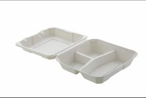 Bagazo de caña de azúcar biodegradable blanco de 9x9 pulgadas de alta calidad contenedor de alimentos compostable ecológico proveedor desechable - Product Image 3