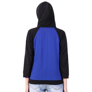 Nouvelle mode de sweats à capuche pour femmes, couleur bleue, 100% coton, prix de gros, vêtements de rue confortables et durables - Product Image 2