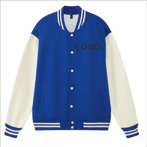 Veste universitaire de couleur unie de qualité supérieure pour hommes, uniforme de baseball ample à la mode, veste bombardier en toile imperméable et coupe-vent, veste décontractée - Product Image 3