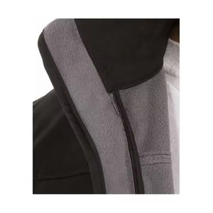 Men's Windproof Water-Resistant Winter Denim <b>Jacket</b> Stand Hooded Design Solid Color Polyester/Cotton Quilted Coat <b>Fleece</b> <b>Lining</b> - Product Image 4