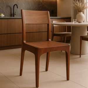 Solid <b>Walnut</b> Wood <b>Dining</b> <b>Chair</b> Modern PU Finished Wooden <b>Chair</b> - Product Image 1