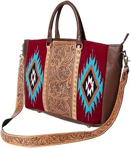 Bolsos de mano con flecos de cuero azteca hechos a mano occidentales, éxito de ventas, bolso de compras para mujer, bolso de mano de estilo Vintage - Product Image 5