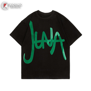 เสื้อยืดโอเวอร์ไซส์ผู้ชายผ้าฝ้ายผสมใยไผ่ขายดี พิมพ์ลายสกรีนพัฟแบบกำหนดเอง ระบายอากาศได้ดี แห้งเร็ว ทันสมัย - Product Image 2