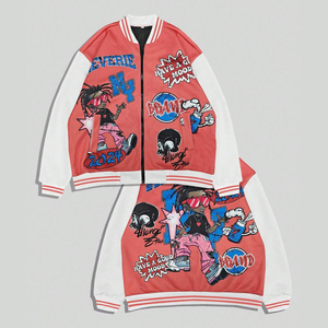 เสื้อแจ็กเก็ตใส่ได้ทั้งชายและหญิงมีสไตล์เสื้อนอกเบสบอลปักลายสำหรับทีมและสวมใส่สบายทุกวัน - Product Image 1