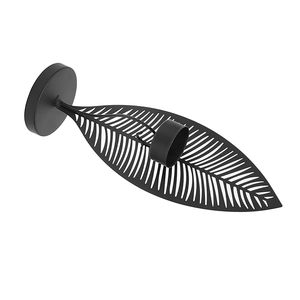 Leaf Design Laser Cutting Luxury Candlelight <b>Candle</b> Holder Hot Selling Fancy Black Powder Coating Metal in Iron <b>Candle</b> <b>Mold</b> - Product Image 4
