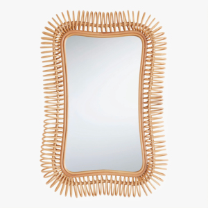 Espejo de pared de ratán ecológico con gancho integrado Diseño elegante Perfecto para la decoración del hogar - Product Image 3