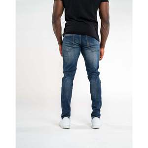 กางเกงยีนส์ฟอกขายาวสำหรับผู้ชายกางเกงยีนส์สไตล์พรีเมี่ยมแบบขาด - Product Image 2