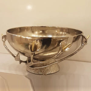 ชามตกแต่งทรงรี อลูมิเนียมคุณภาพสูง ดีไซน์หรูหรา ทันสมัย สีทองโบราณ สำหรับวางตกแต่งบ้าน - Product Image 4