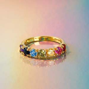 Anillo de Plata de Ley con Múltiples Piedras de Arcoíris Jeulia para Mujer - Product Image 5