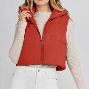 Ropa cómoda Mejor diseño Buena calidad Crop Top Puffer Chaleco Ligero Crop Top Puffer Chaleco - Product Image 5