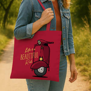 Beautiful Ride Canvas Tote <b>Bags</b> Customizable Zipper <b>Medium</b> Custom Cartoon Letter Flower Printing Designs Daily Advertising <b>Gift</b> - Product Image 3