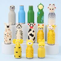 Bouteille d'eau isotherme YEWAY pour enfants 200/450 ml en acier inoxydable 316 avec paille en PP de qualité alimentaire, paille tête d'animal et buse à boire directe, logo personnalisé