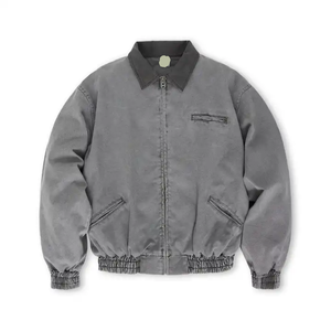 Chaqueta informal con cremallera frontal aislada para hombre Chaqueta cortavientos de lona para hombre Chaqueta de invierno - Product Image 3