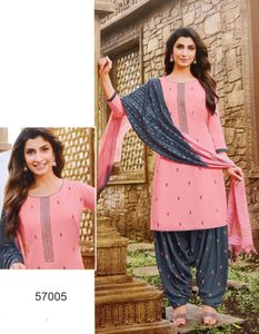 Broderie de coton de rayonne lourde de qualité à l'exportation indienne Salwar Kameez avec le fournisseur d'usine de gros dupata - Product Image 6