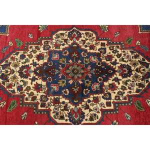 Tapis vintage surdimensionné 7,7x13,8 pieds, tapis turc en laine rouge et bleu à pois - Product Image 5