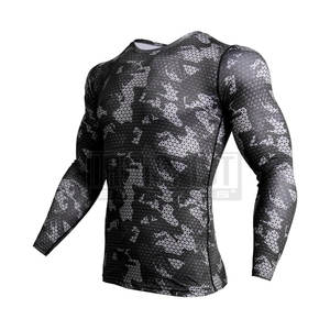 Chemise de compression à manches courtes pour homme Vêtements de sport imprimés pour l'entraînement et la musculation à séchage rapide - Product Image 1
