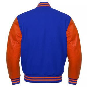 2024 personalizado de alta calidad de lana de cuero de vaca mangas Varsity Letterman chaqueta de bombardero de longitud larga ropa de calle soporte - Product Image 4