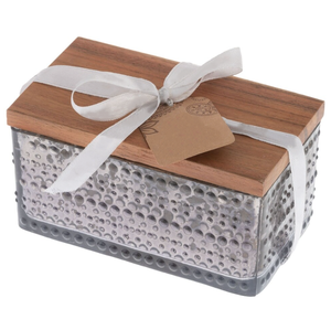 Bougie parfumée en verre de forme rectangulaire avec couvercle en bois pour la décoration de la maison personnalisée en gros - Product Image 5