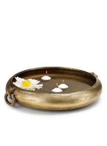 Hecho a mano Latón Metal Vintage Pooja Thali con latón Diya Dorado Pulido a precio de descuento - Product Image 3
