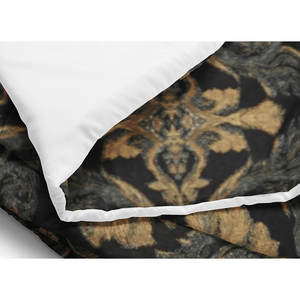 Couette de luxe Legacy Luxe Baroque Noir, matelassée, imprimée, en microfibre de polyester, motif carré double, lavable en machine - Product Image 4