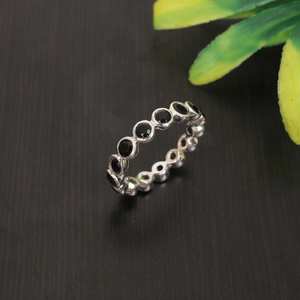 แหวนพลอยสีดำโอนิกซ์3มม. สีเงินสเตอร์ลิง925 - Product Image 3