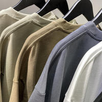 T-shirts personnalisés en coton épais à col rond pour hommes et femmes, grande taille, broderie, imprimé plumes, logo personnalisé, décontracté