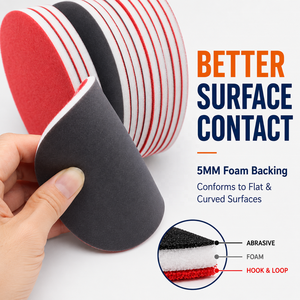 Disque de ponçage en mousse 5 pouces 125 mm à fixation auto-agrippante, papier abrasif éponge à l'oxyde d'aluminium <span class=keywords><strong>pour</strong></span> préparation de la peinture et finition des surfaces - Product Image 2