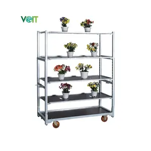 Greenhouse Plant Transport Gardening Steel Shelves Flower Trolley Danish Cart