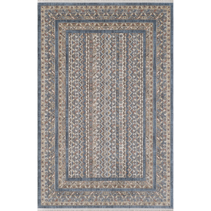 Alfombra turca de lujo, fabricada a máquina, color azul marino degradado, para sala de estar, del fabricante de Gaziantep. - Product Image 1