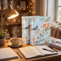 Carpeta Planificadora Plegable para Profesor, Material PET, para Aula y Oficina en Casa, con Diseño Floral Impreso en UV 4K Personalizado