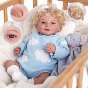 Babeside Lächelnde Reborn-Puppe Cayle 20 Zoll Braunes Haar Vinyl-Puppe Stoffkörper Lebensechtes Mini-Soft-Spielzeugmodell Geschenk - Product Image 2