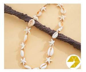 Collar de concha marina con abalorio de playa con diseño de estrella de mar perla collar de concha marina costera a granel para mujer joyería de verano al por mayor - Product Image 1