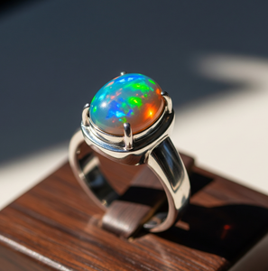 Custom High Quality Alloy Fashion <b>Ring</b> Latest Design Ethiopian Opal <b>Crystal</b> Gold Plating Band Wedding Parties Trendy - Product Image 3