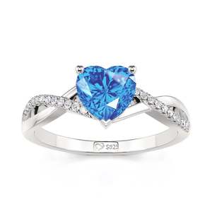 Ensemble de bijoux Jeulia Eternal Heart Twist, bague de fiançailles et collier en diamant - Product Image 2