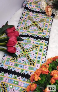 Hecho a medida en bordes con curvas de ancho delgado diseñado con cordones bordados de trabajo Zari para prendas y para fines de reventa. - Product Image 6