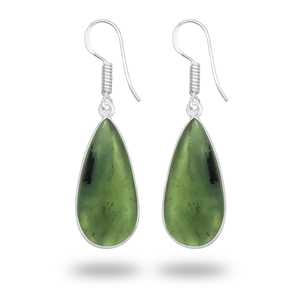 Boucles d'oreilles de créateur en laiton plaqué argent faites à la main, boucles d'oreilles en jade néphrite, pierre précieuse, magnifiques, classiques, pour les fêtes, bijoux de mode - Product Image 6