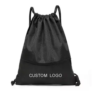 Wholesale 2022 Best Selling 420D nylon waterproof drawstring backpack polyester sports storage drawstring bag with custom logo