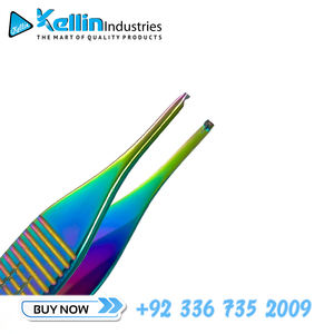 Pince à tissus Adson en acier inoxydable enduit multicolore Instrument de chirurgie générale des dents de 12cm - Product Image 2