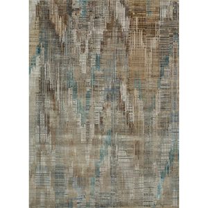 พรมไหมพรมและไหมไผ่ถักมือสีเบจและสีน้ำตาลลายแบบนามธรรมสำหรับห้องนั่งเล่นหรือห้องนอนวัยรุ่น-Srb(727) - Product Image 1