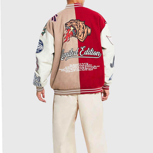 Chaqueta Universitaria de Cuero Personalizada OEM, Estilo Casual, Urbana, para Hombre, Chaqueta Bomber Universitaria 2025 - Product Image 5