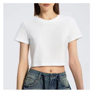 Camiseta de invierno 2025 de alta calidad para mujer, camiseta Midriff-Baring, nuevo diseño ajustado, hecho de nailon, gasa, impresión Digital, venta al por mayor - Product Image 2