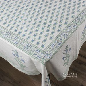 Belle couverture de table imprimée Hand Block pour les célébrations respectueuses de l'environnement Nappe de table en coton fait main indienne Couverture de table en coton - Product Image 1