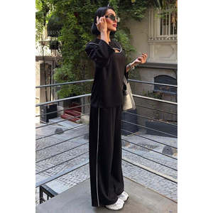 Costume d'été décontracté en modal avec détails d'accessoires sur la poitrine 10255 - Product Image 4