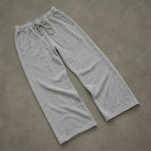 Pantaloni Sportivi da Uomo in Cotone 100% <span class=keywords><strong>Oversize</strong></span>, Stile Vintage, Pesanti, Lavati con Acido, Personalizzabili, Vendita all'Ingrosso - Product Image 3